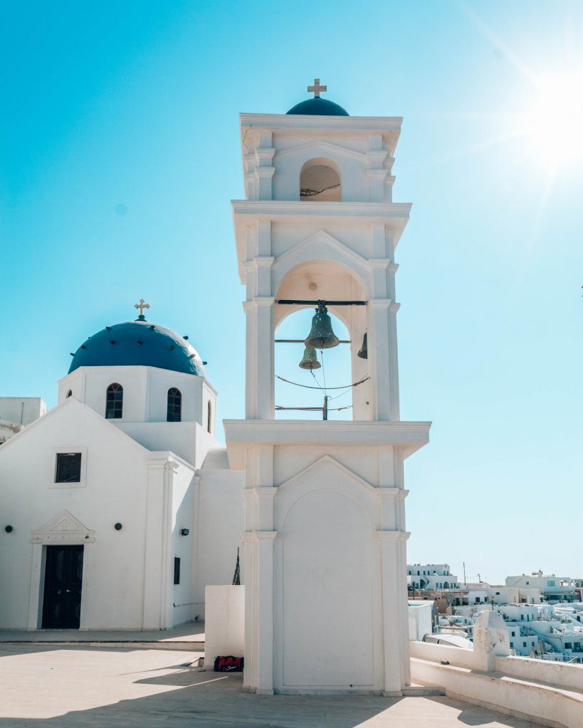 One of the many churches to explore in Santorini on a budget