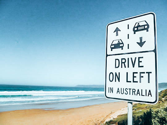 Driving on the left down under