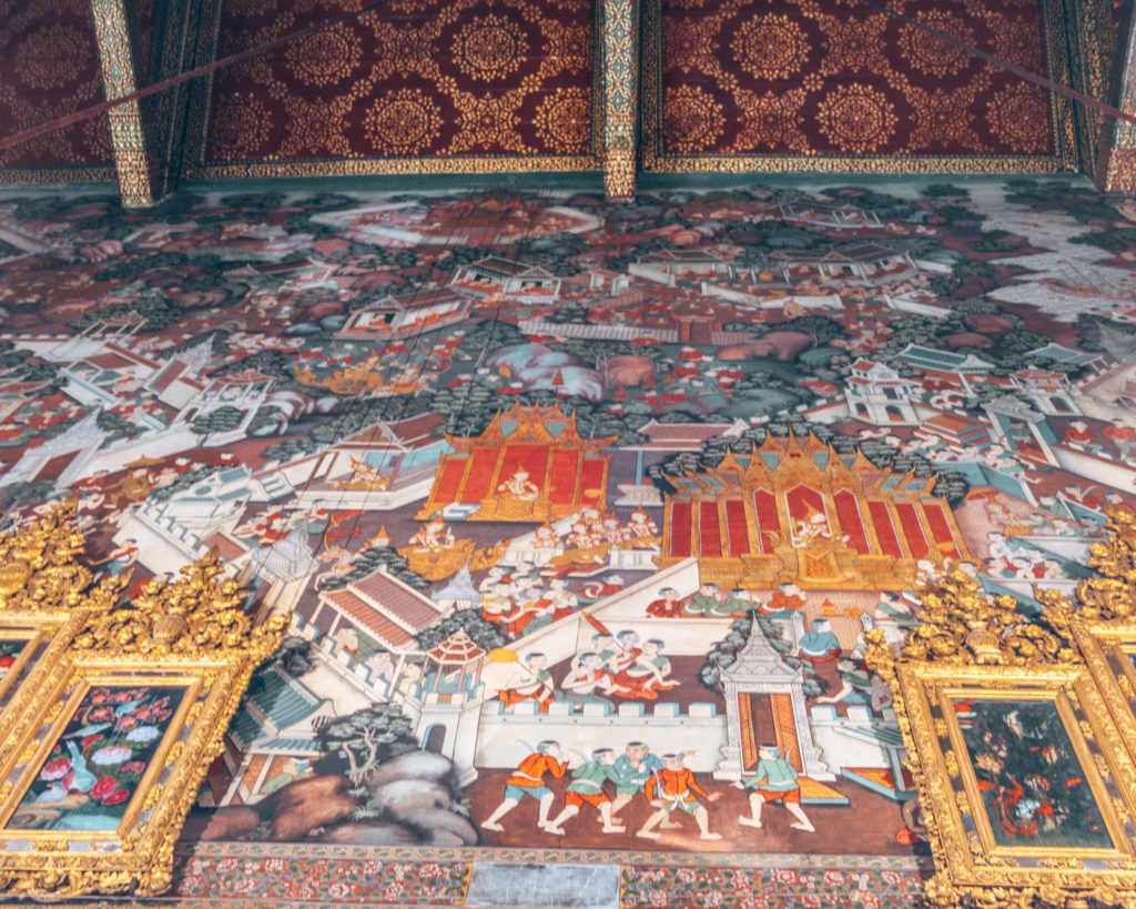 Mural in Wat Pho - Best thing to do for first time Thailand visitors - Wediditourway.com