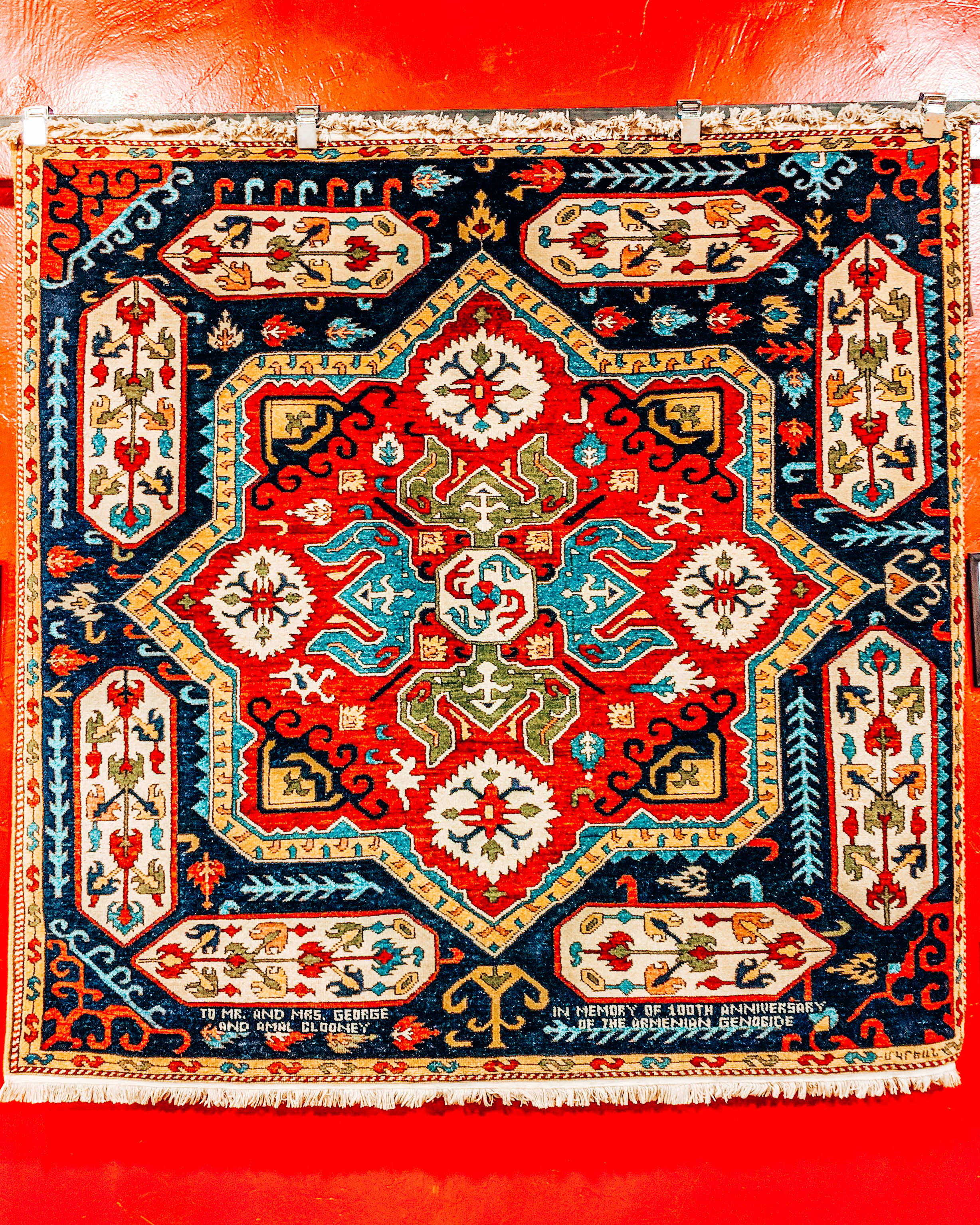 Armenian rug Megerian carpet company museum genecide commemoration George and Amal Clooney