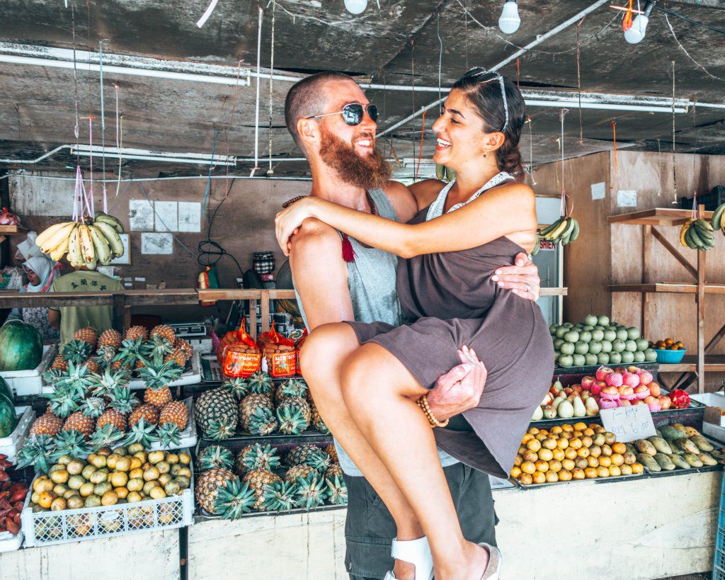 Finding love in a fruit stand in Malaysia during our Workaway in Asia