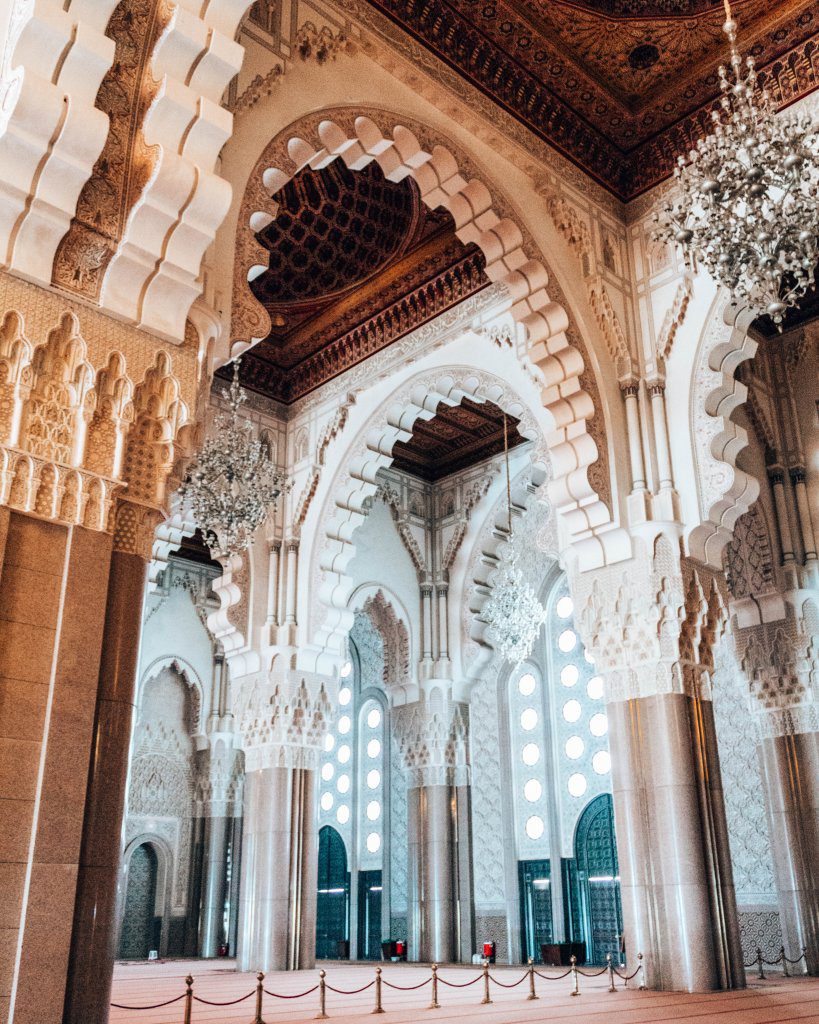 The details of the Hassan II Mosque in Casablanca. One of the best places in Morocco