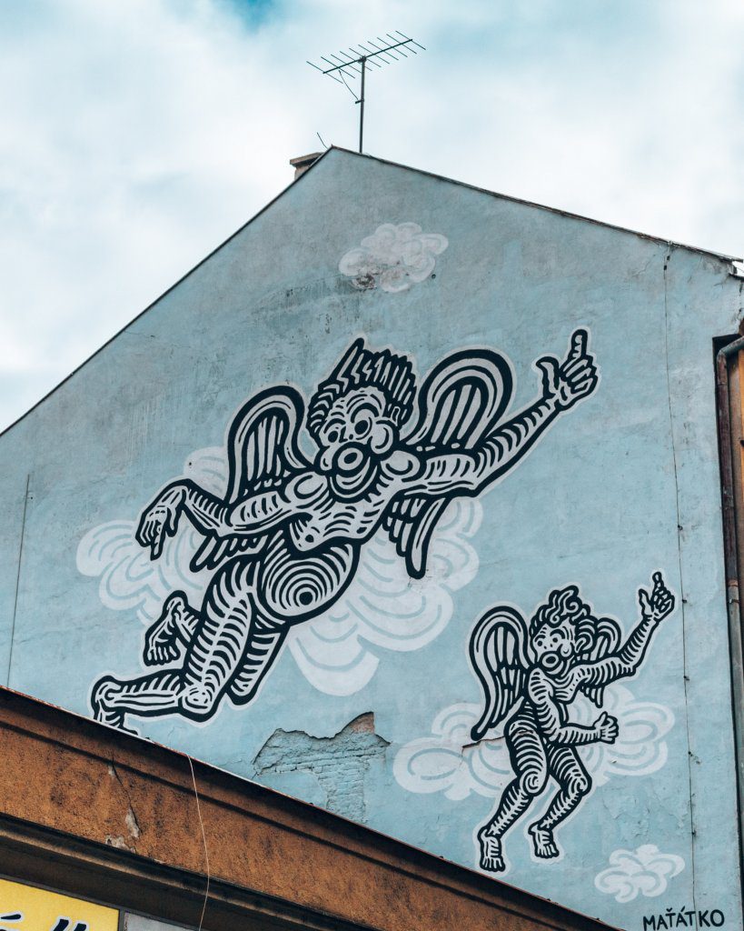Bratislava Street art flying angels Slovakia wediditourway.com
