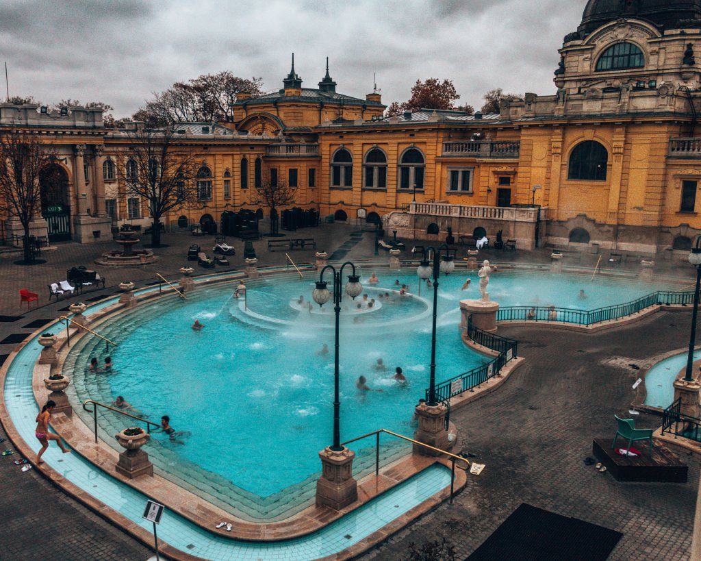 Széchenyi thermal baths inside main pool Budapest Hungary wediditourway.com