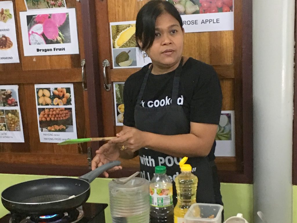 Cooking with Poo cooking class Bangkok first time activities