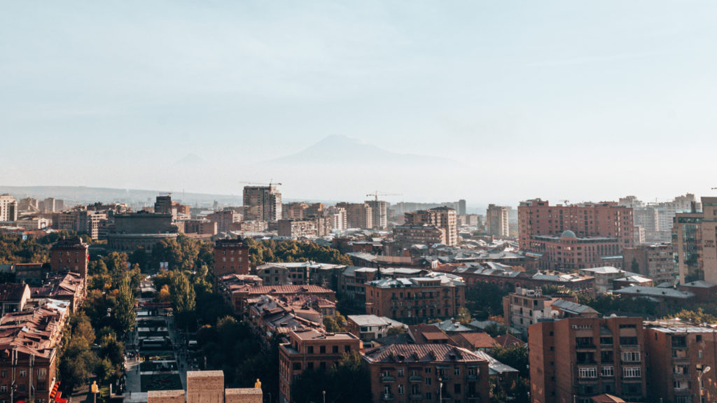 The view of Yerevan from Cascade, Armenia