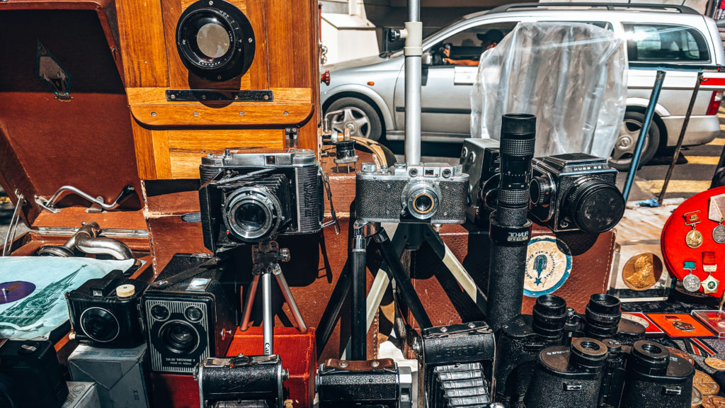 Old cameras sold at Vernissage, things to do in Yerevan, Armenia