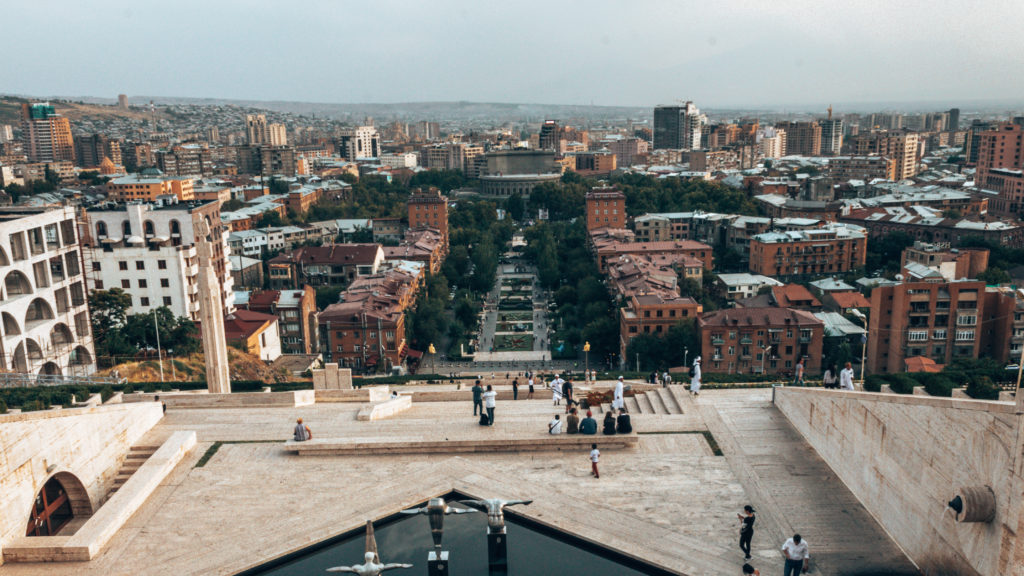 The view of Yerevan from the top of Cascade