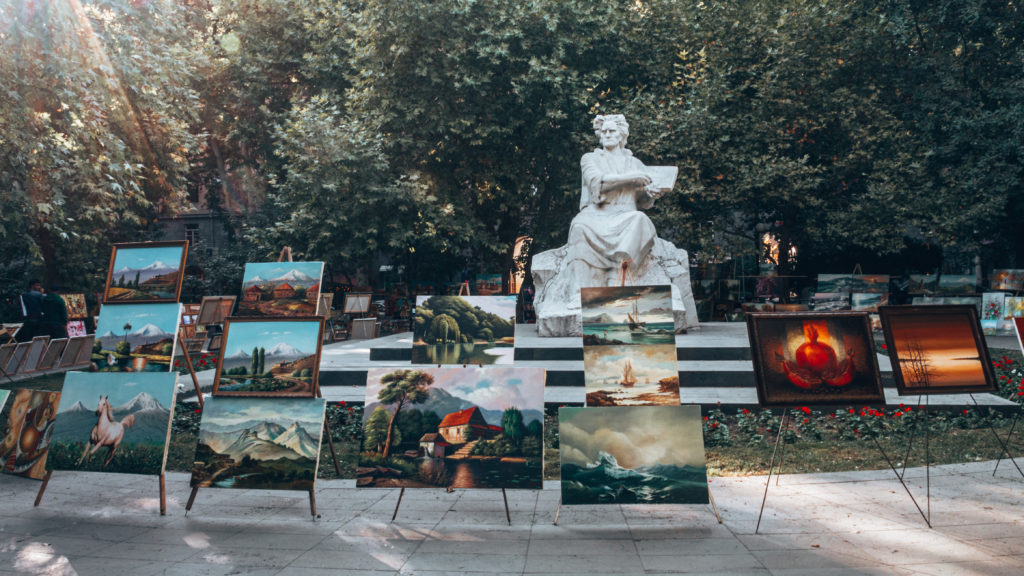 Painters' market in Yerevan, at Martiros Saryan Park