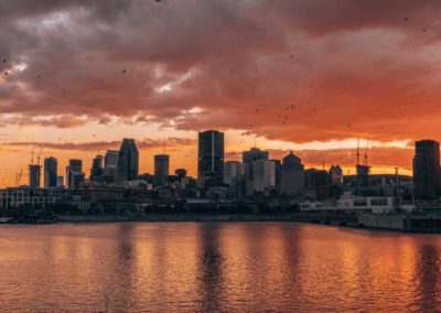 Montreal skyline at sunset