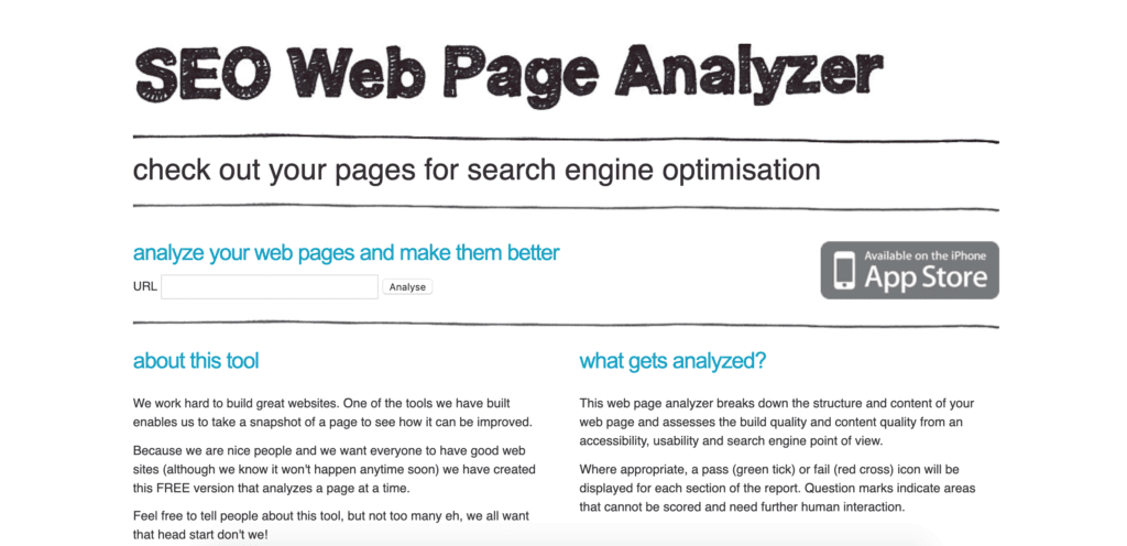 SEO web page Analyzer to check if your website is optimized