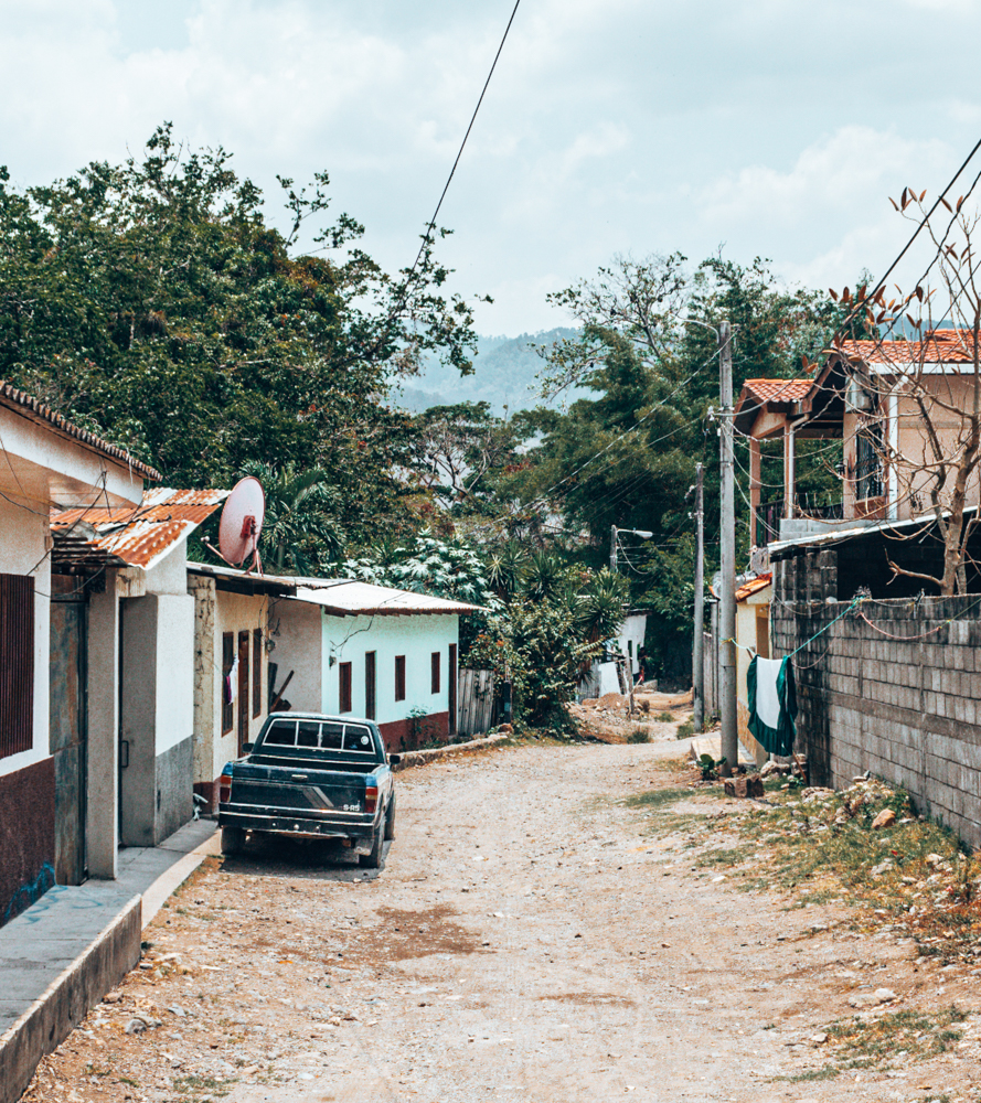 Typical street in Copan, Honduras