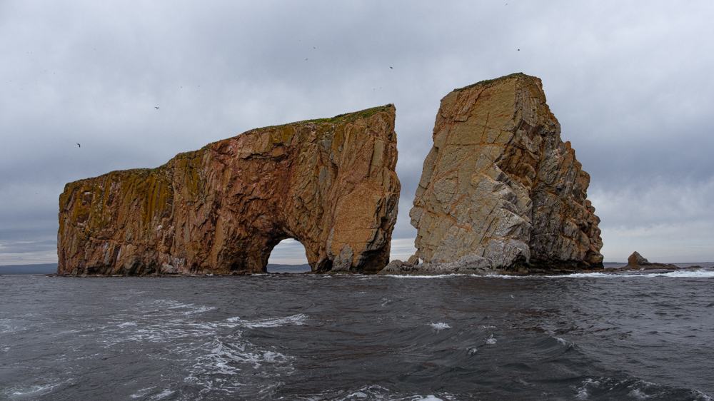 Rocher Percé, a Quebec landmark, is also one of the national parks in Quebec