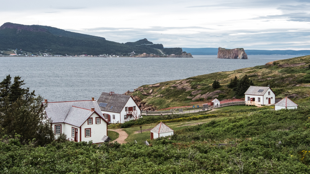 The view of Percé and the Rocher Percé in Percé, Gaspésie. These are part of the best national parks in Quebec
