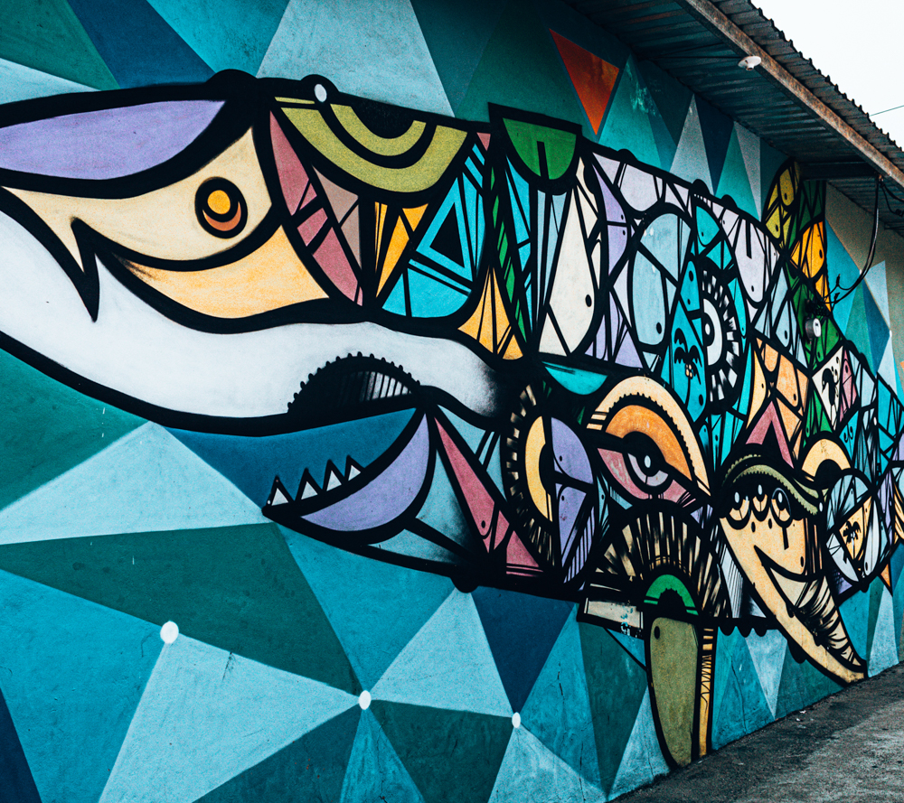 Street art in Tela, Honduras. What to do in 2 weeks in Honduras. Honduras itinerary