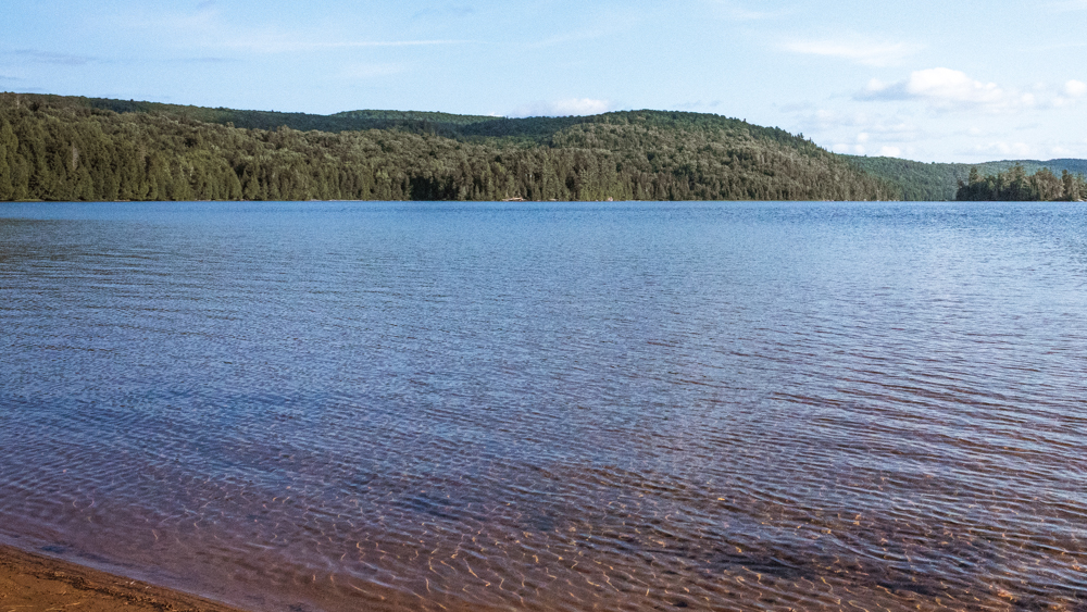 The view of the peaceful Lake Nominingue at the Papineau Labelle Nature reserve