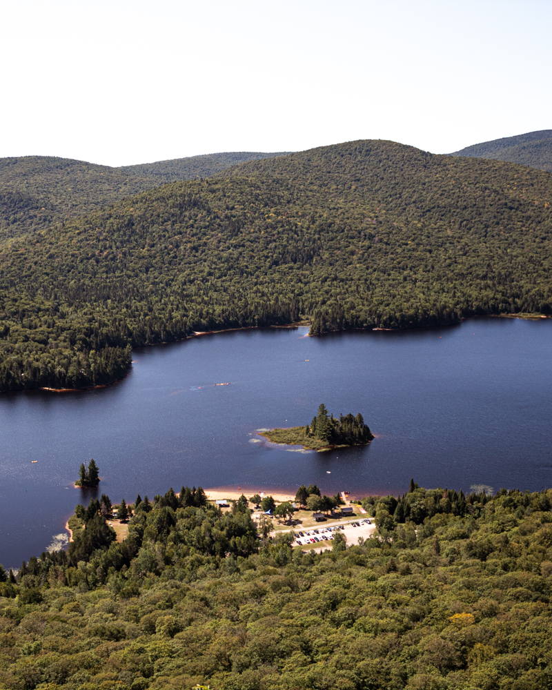 Views from the top of the mountain at Mont Tremblant national park, a hike near Montreal
