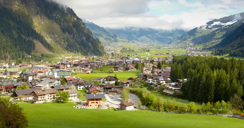 Mayrhofen beautiful villages in Austria. Austrian alps towns. Austrian cities. Best places to visit in Austria. Towns in Styria