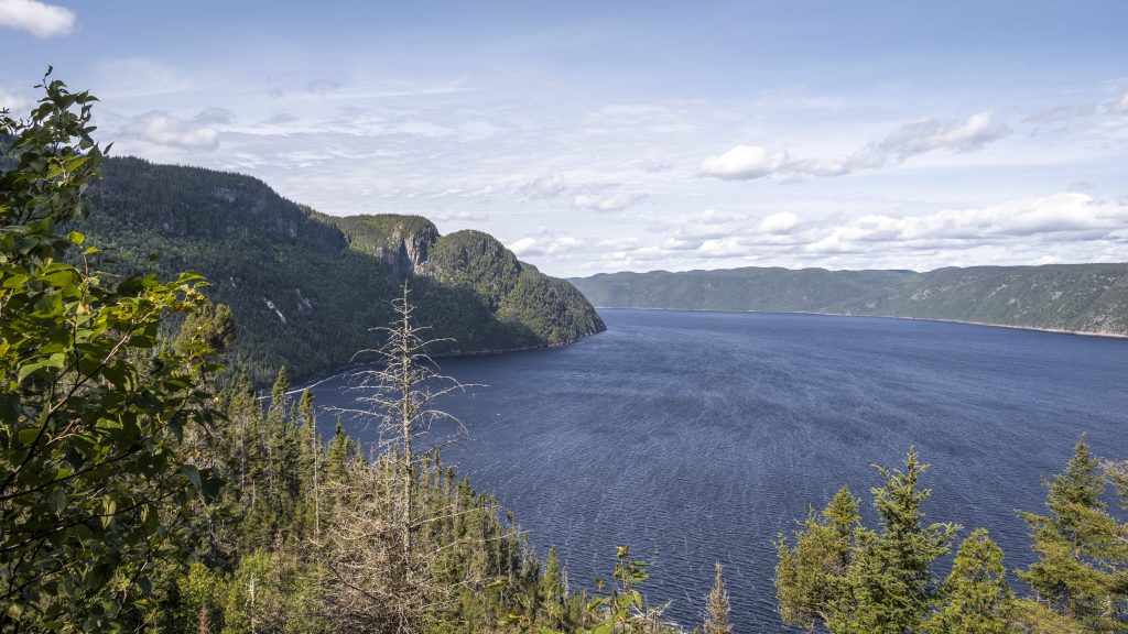 View of the fjord Saguenay with the best things to do in the Saguenay Lac-st-jean area, at the national park of the saguenay fjord