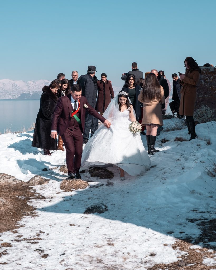 A wedding in a church in Armenia