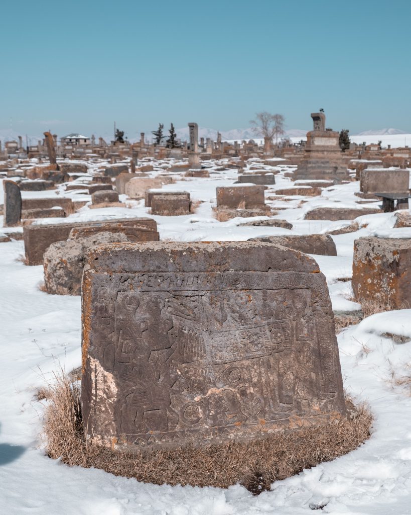Tombs at Noraduz cemetery in Armenia