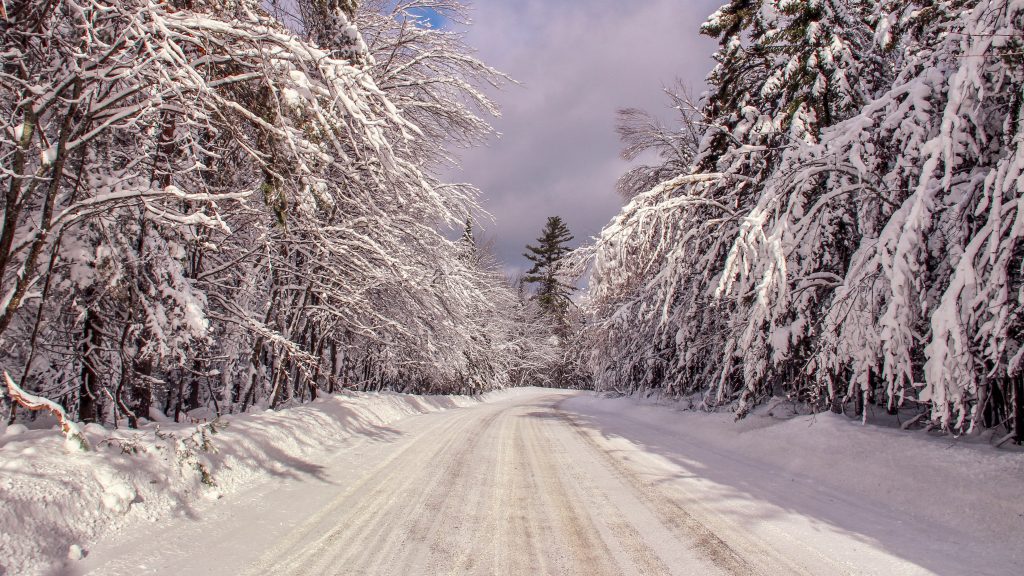 Winter roads in Val David, a great weekend trip from Montreal
