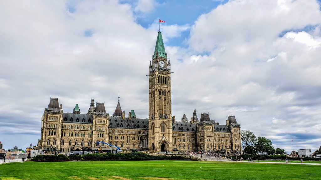 The iconic Canadian parliament building in Ottawa