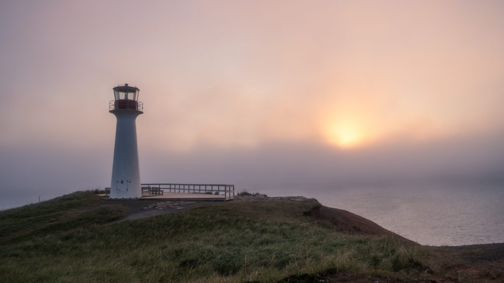 Sunset lighthouse in the Magdalen Islands