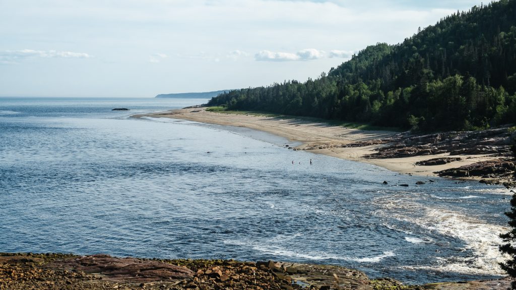 The white sand beach of Forestville on Quebec's Côte Nord