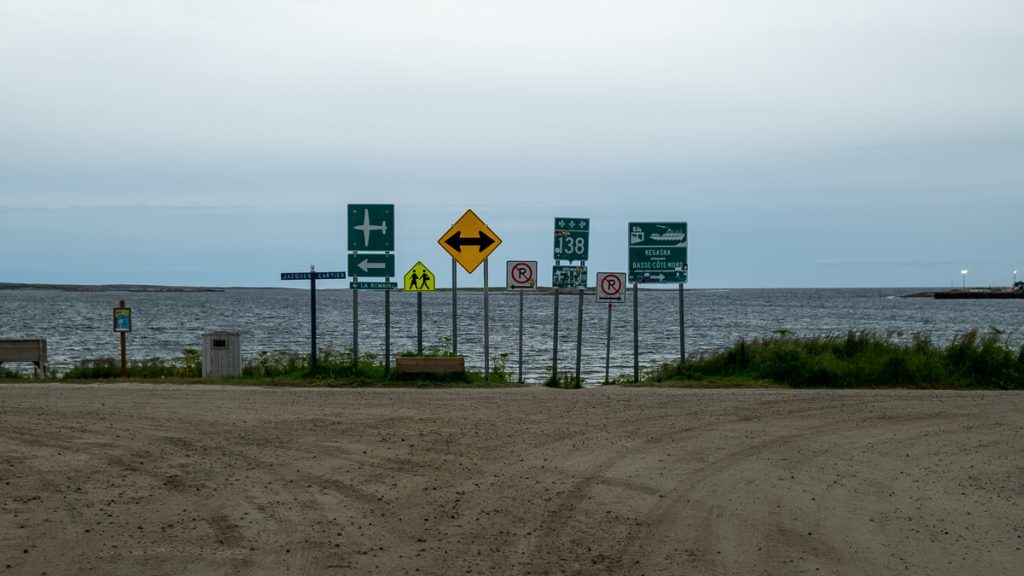 The end of route 138 in Kegaska on Quebec's Côte Nord