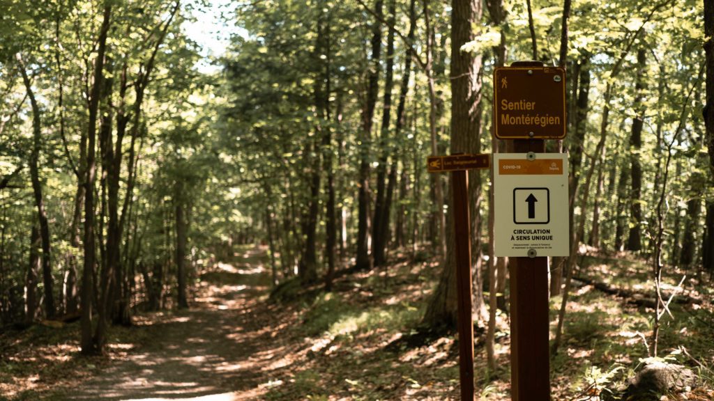 Trail at Mont-Saint-Bruno national park near Montreal