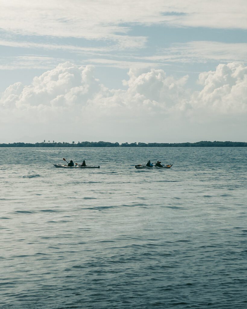 Kayaking on tobacco Caye