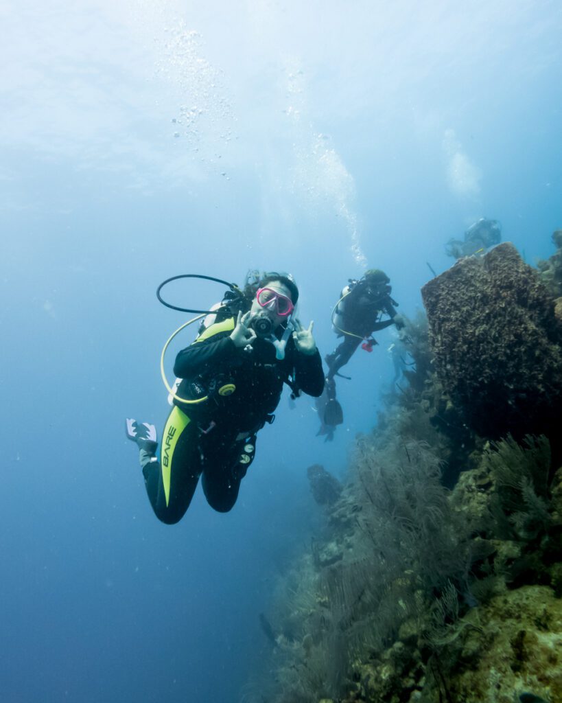 Scuba diving on Glover's Reef in Belize