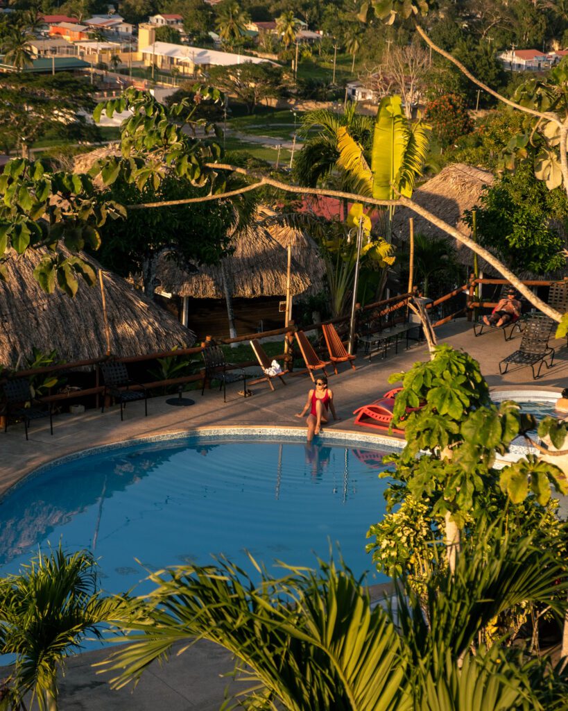 Pool relaxing at Cahal Pech Resort in San Ignacio