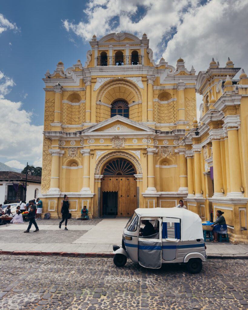 Church in Antigua, a beautiful city in Guatemala