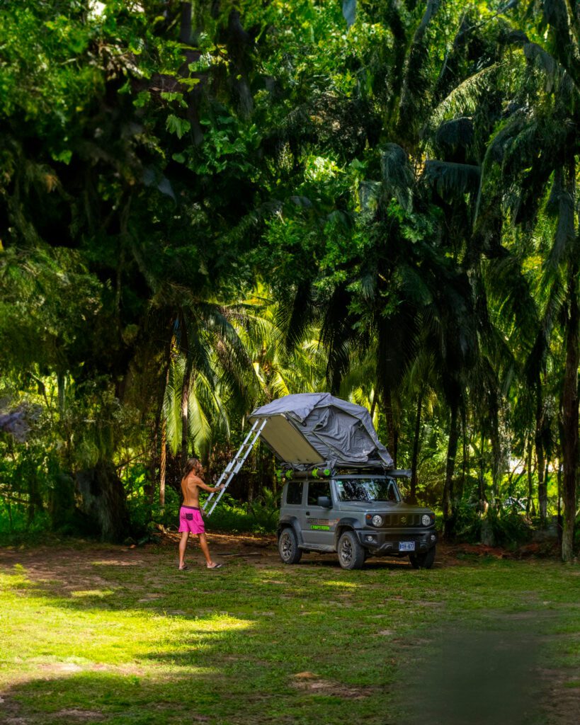 Setting up the campervan in Costa Rica. 7 day road trip in costa rica