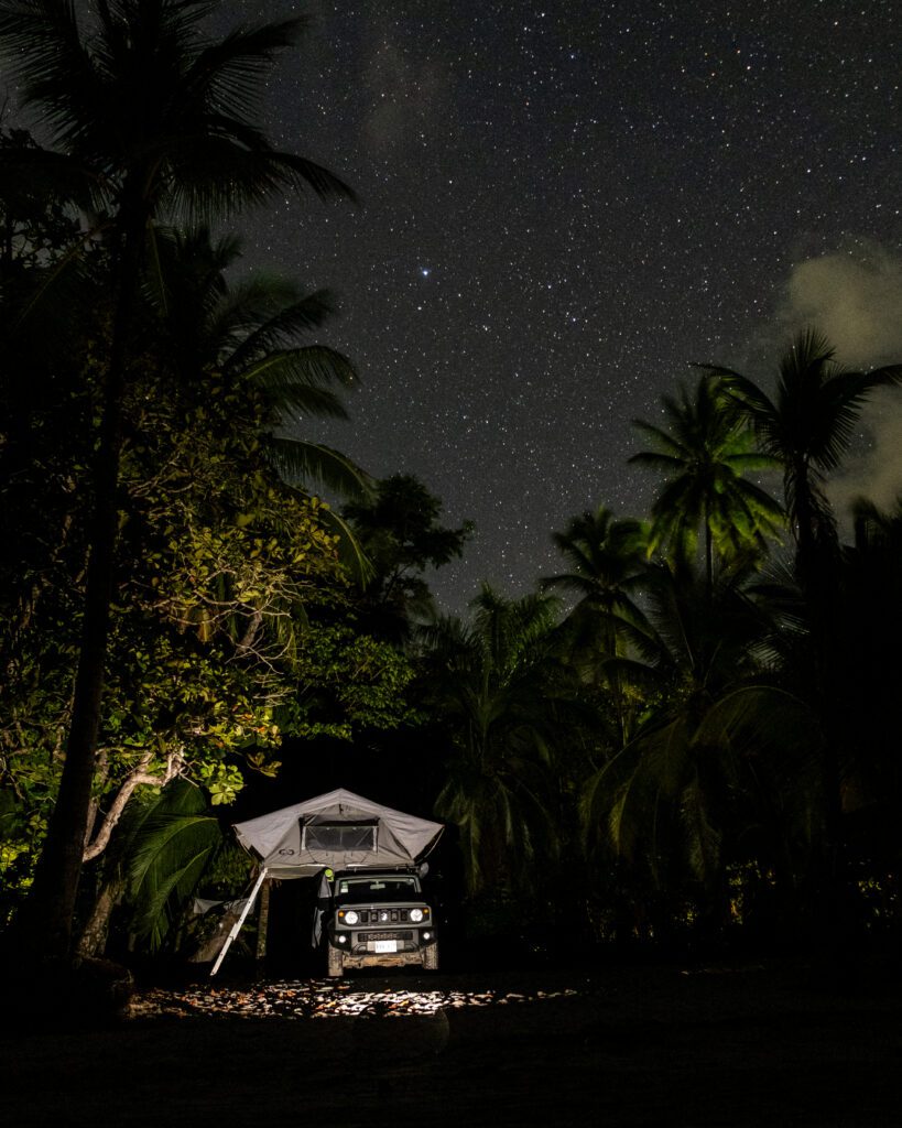 Camping on the beach in Costa Rica
