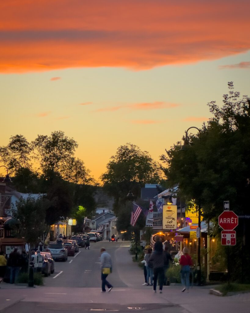 Streets of Charlevoix at sunset