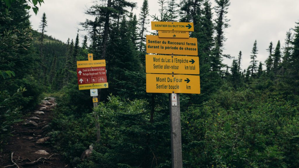 Zec des martes hiking trails in Charlevoix