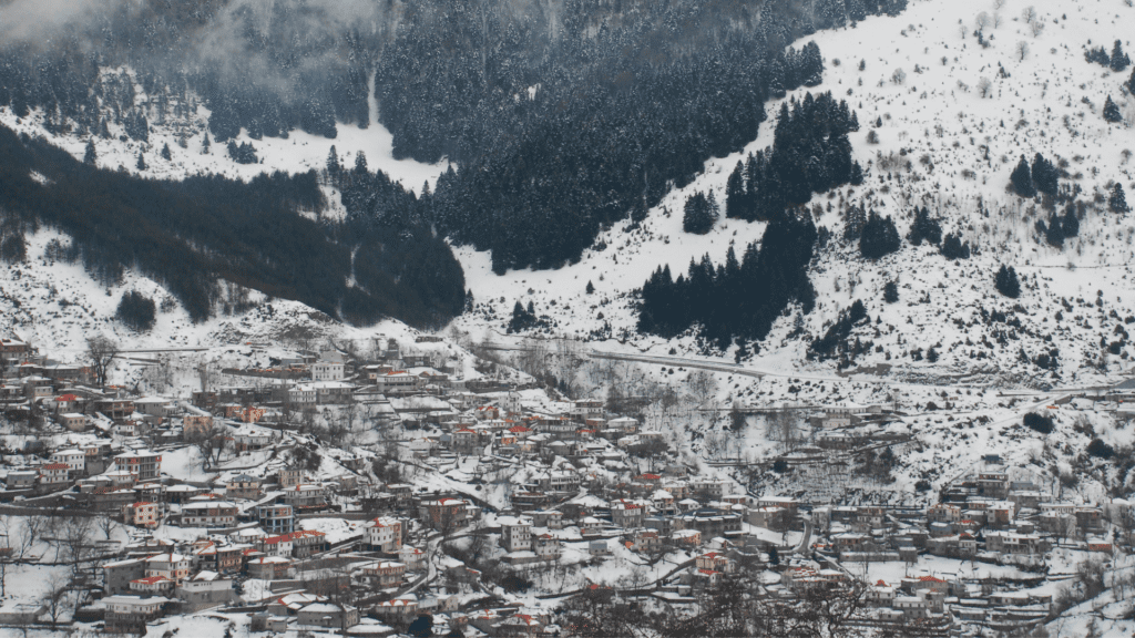 Metsovo in the winter, a non touristy place in Greece
