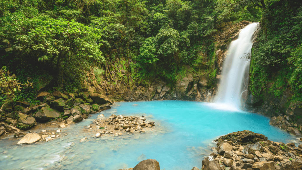Rio Celeste, the blue waterfall in Costa Rica