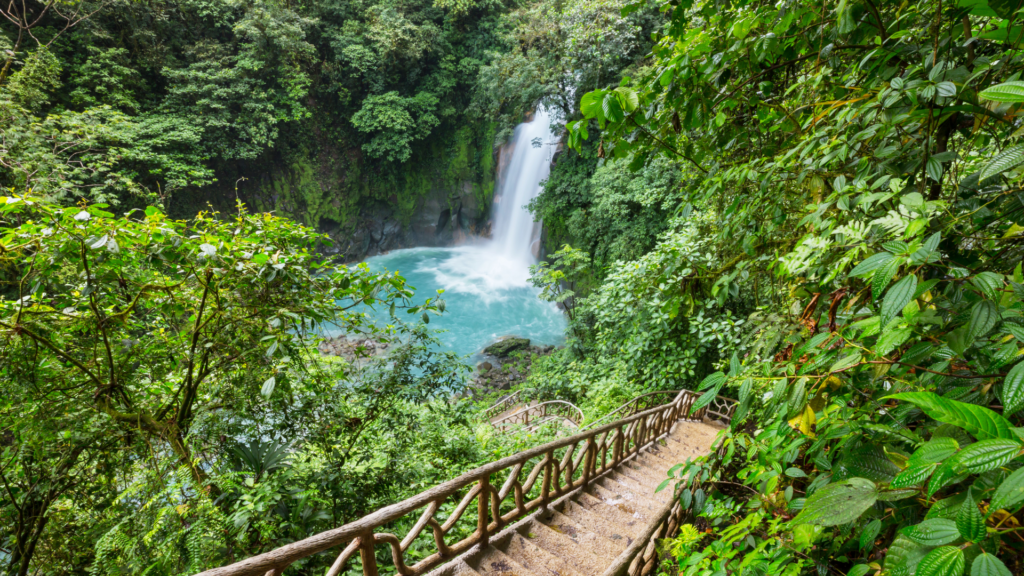 Rio Celeste, the blue waterfall in Costa Rica