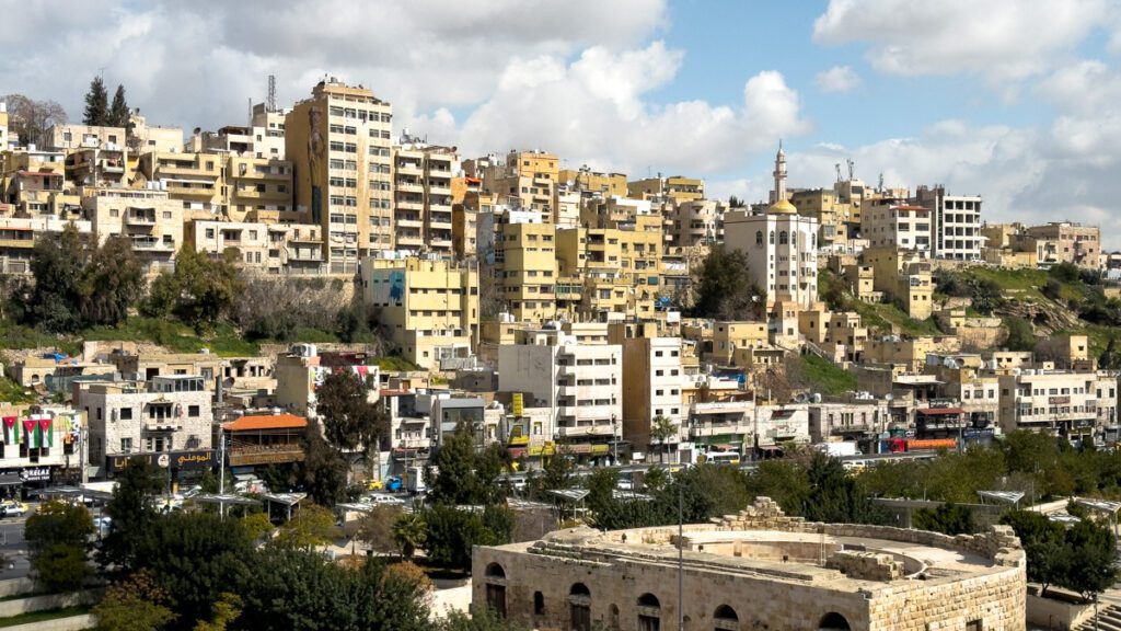 Views of Amman from Roman Amphitheater. Amman Landmarks. Places in Amman. Jordan itinerary. What to do in Amman.