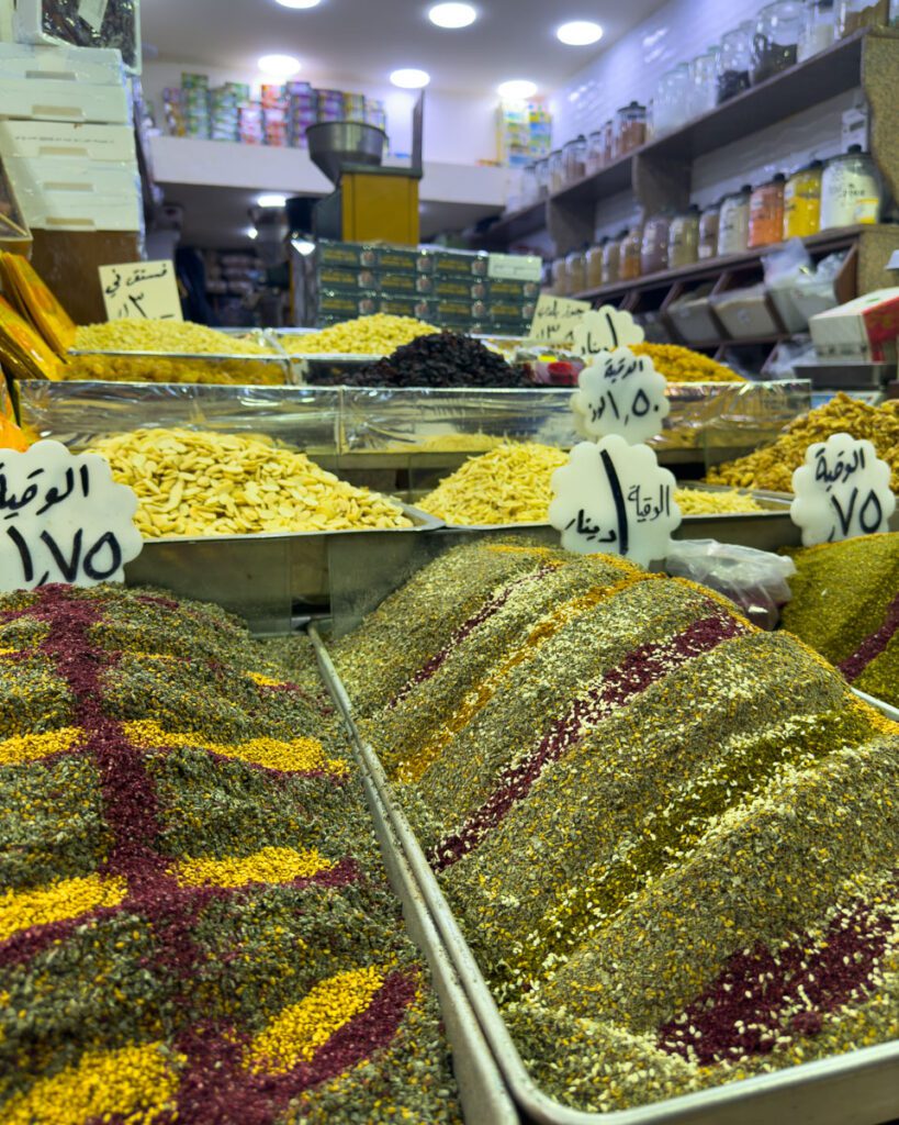 Souk in Amman. Souk Al Sukar. Spices in the Souk. Things to do in Amman