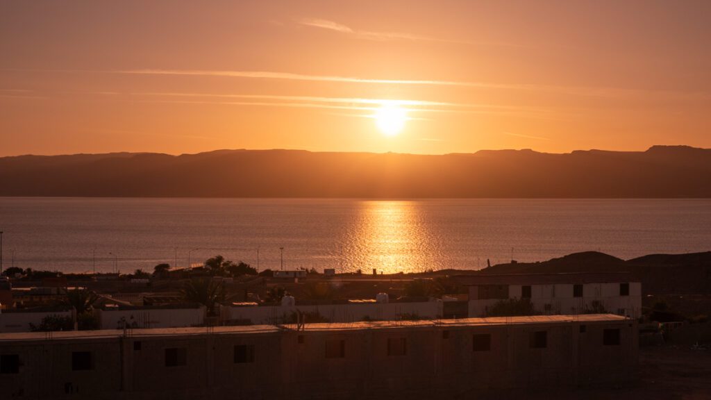Sunset in Aqaba. Best things to do in Aqaba. Views from Aqaba Adventure Divers. Places in Jordan