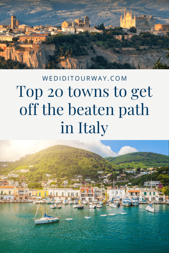 Discover 20 top hidden gems in Italy. The best places to go to escape the crowds in Italy. Towns to get off the beaten path in Italy. Italy's best kept secrets to avoid the crowds.