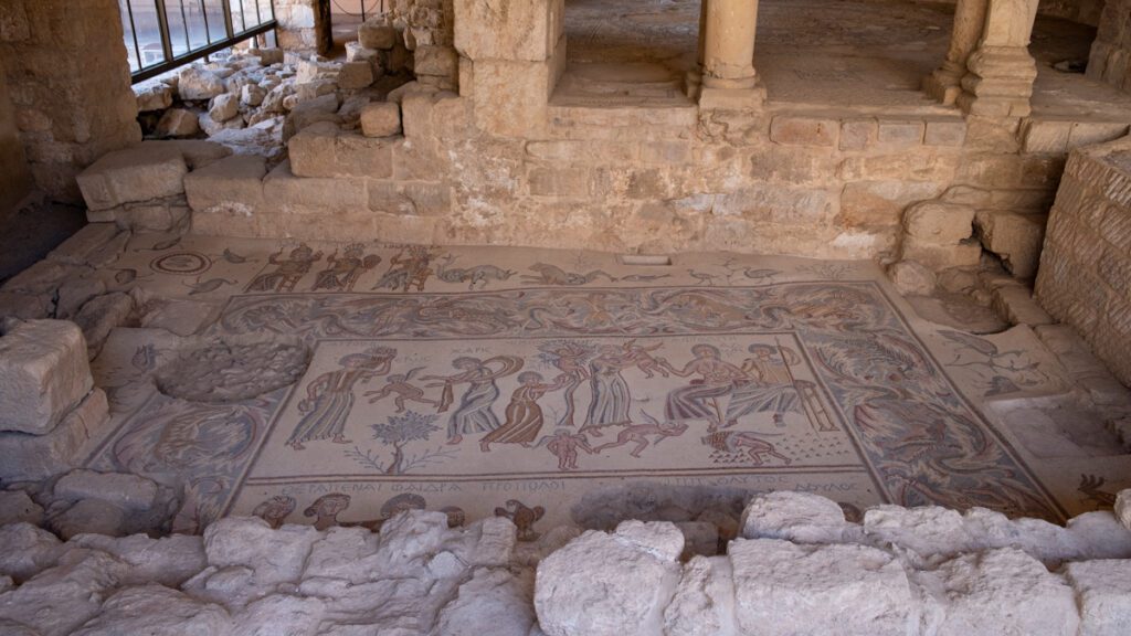 Mosaic in Madaba. Jordan hidden Gem. Places in Jordan. Things to do in Madaba