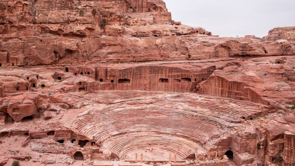 Petra in Jordan. Amphitheater in Petra. Jordan itinerary. Must-see in Jordan
