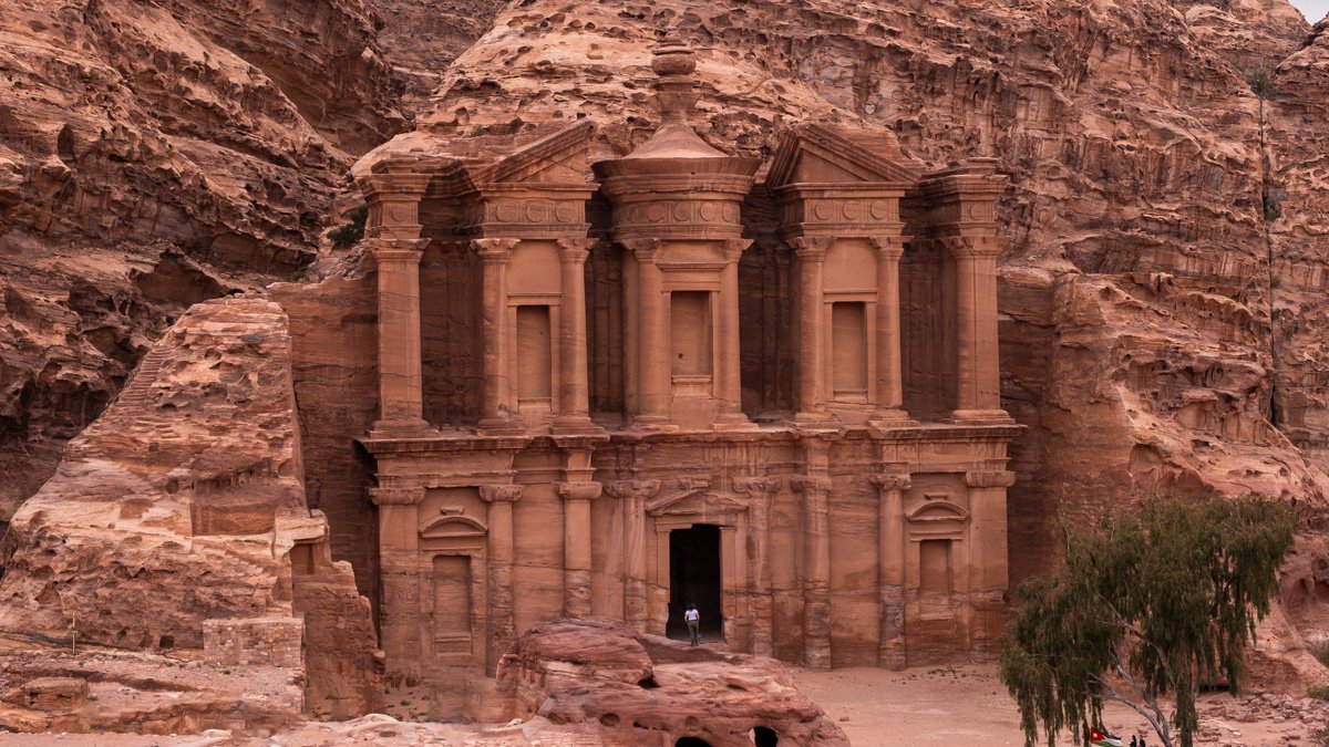 Monastery in Petra in Jordan. Hiking the back door. Things to do in Jordan. 10 days in Jordan Itinerary