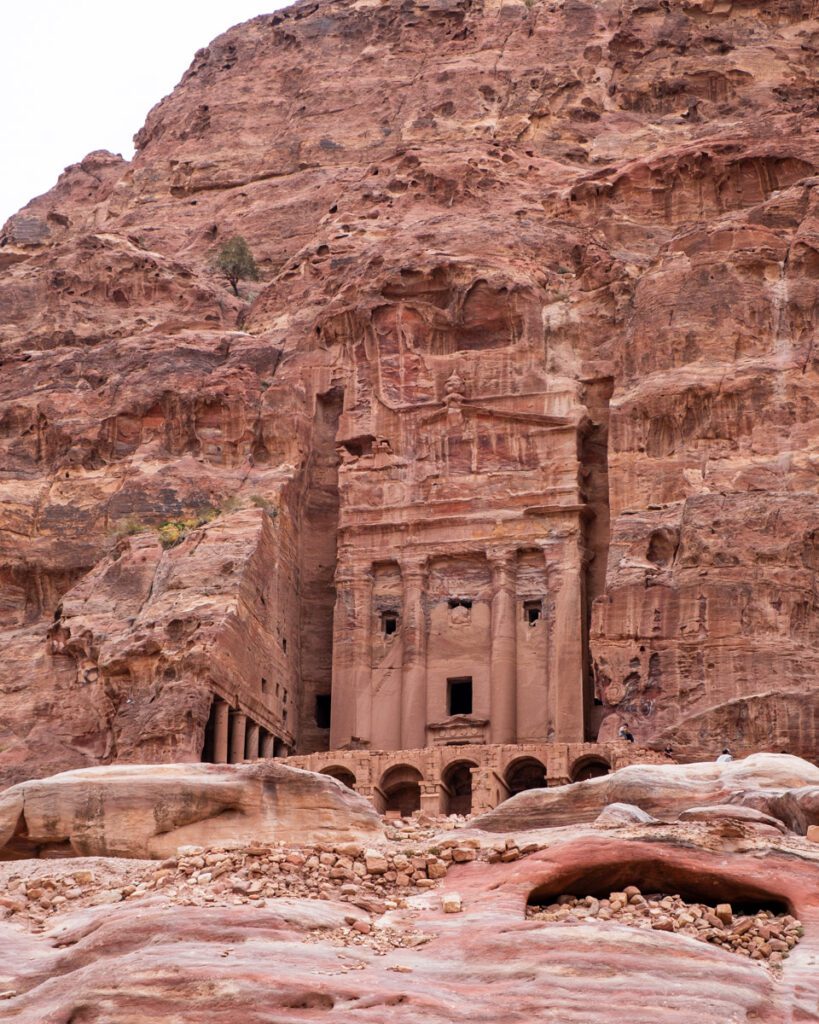 Petra in Jordan. Royal Tombs in Petra. Road trip in Jordan. Highlights in Jordan